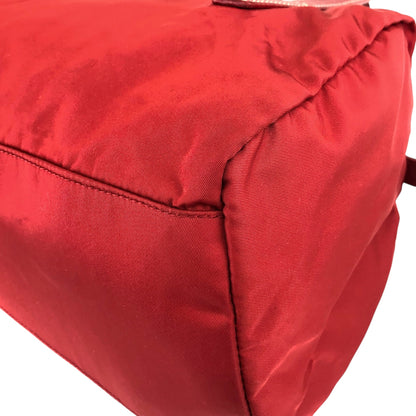 PRADA Triangle Logo Small Boston bag Handbag Red Vintage dkzdci