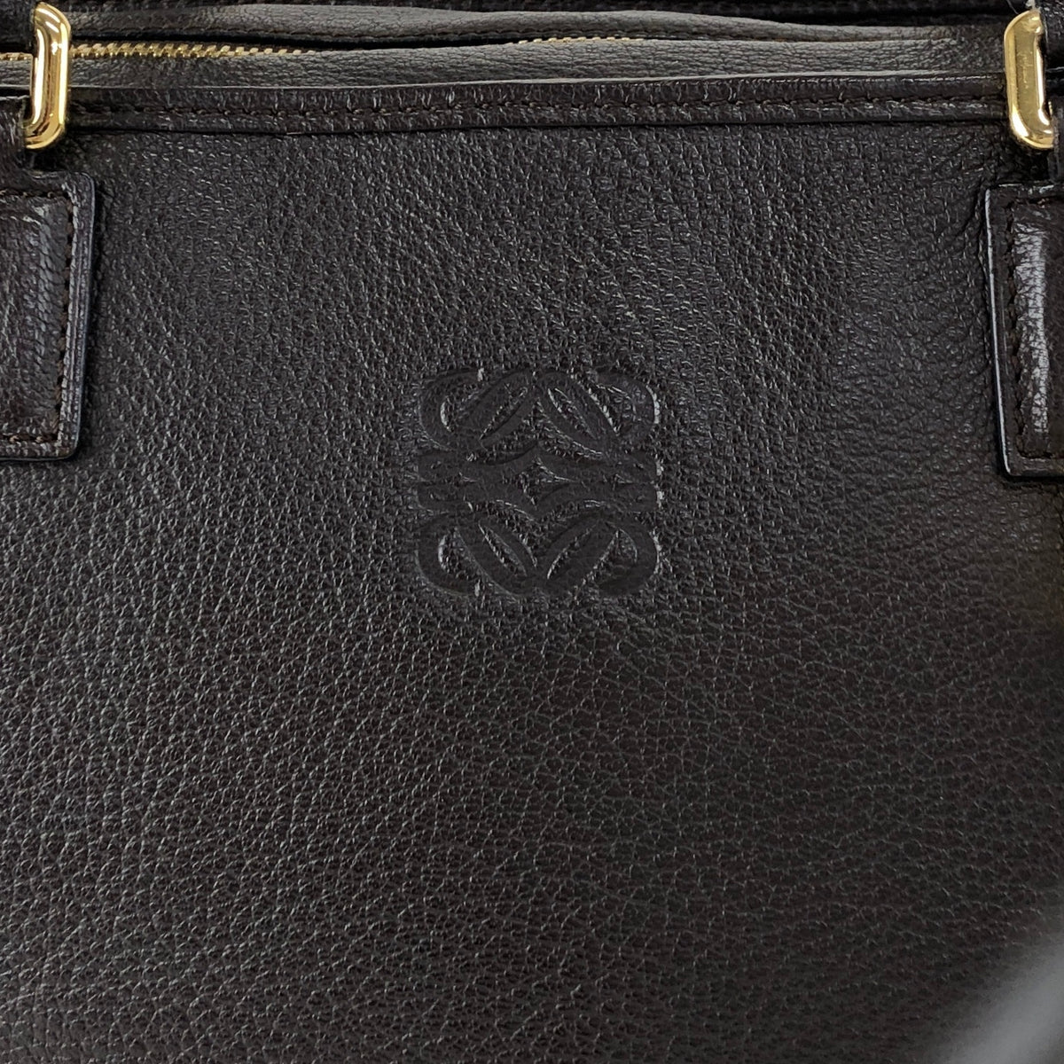 LOEWE Amazona36 Anagram Handbag Boston bag Dark Brown Vintage ihmrwb