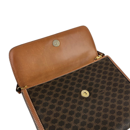 CELINE Macadam Blason Shoulder bag Brown Vintage emwcwc