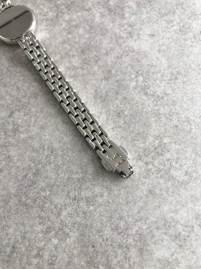 Yves Saint Laurent YSL Logo Watch Silver Vintage 6nipf7