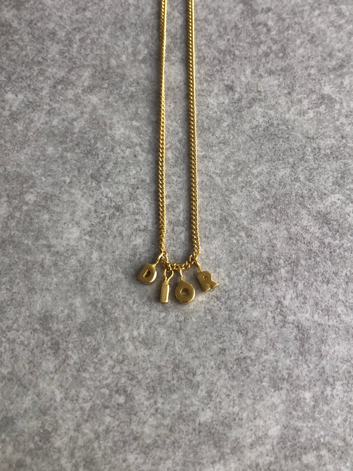 Christian Dior CD Logo Necklace Gold Vintage gex7us