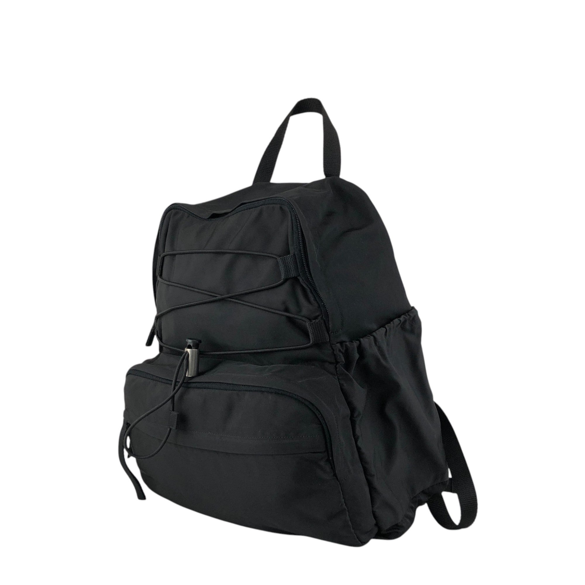 PRADA Tessuto Triangle Logo Backpack Black Vintage 8a5c5r