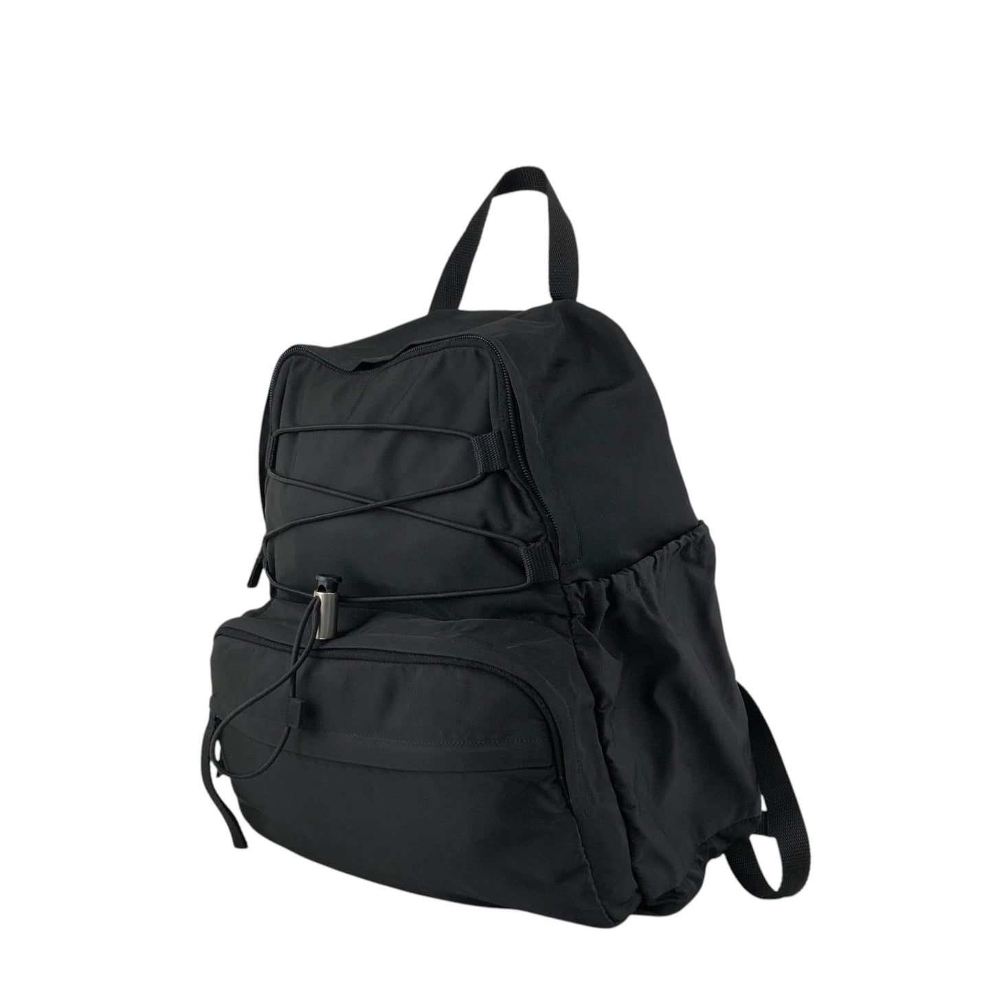 PRADA Tessuto Triangle Logo Backpack Black Vintage 8a5c5r