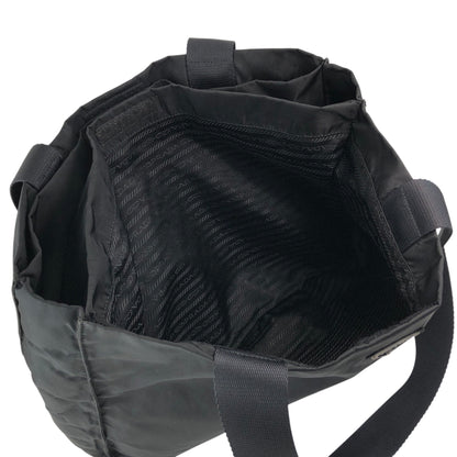 PRADA Tessuto Triangle Logo Totebag Black Vintage fhex45