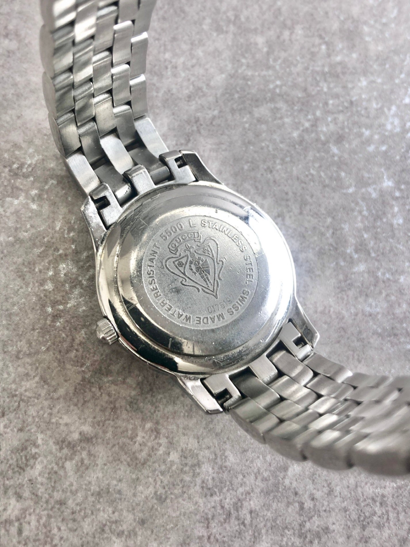 GUCCI Quartz Watch Silver 5500L Vintage ug2nyp