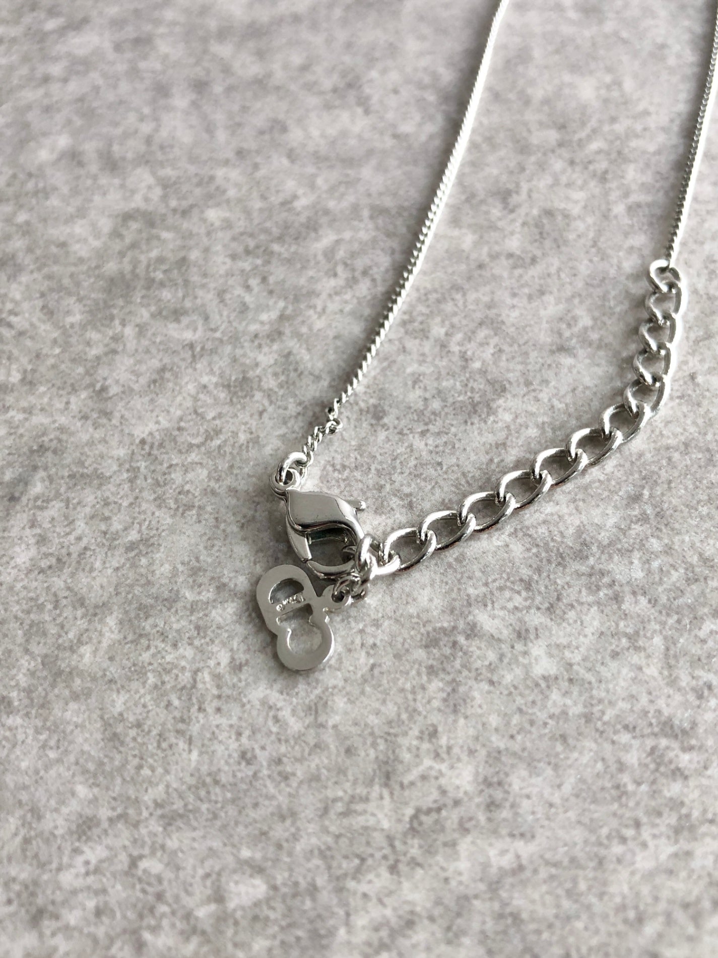 Christian Dior Logo Necklace Silver Vintage 4tsysf