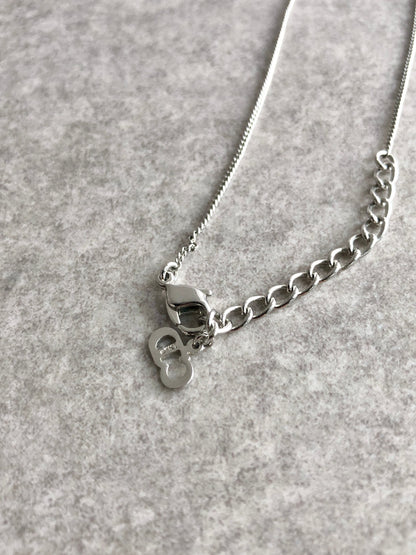 Christian Dior Logo Necklace Silver Vintage 4tsysf