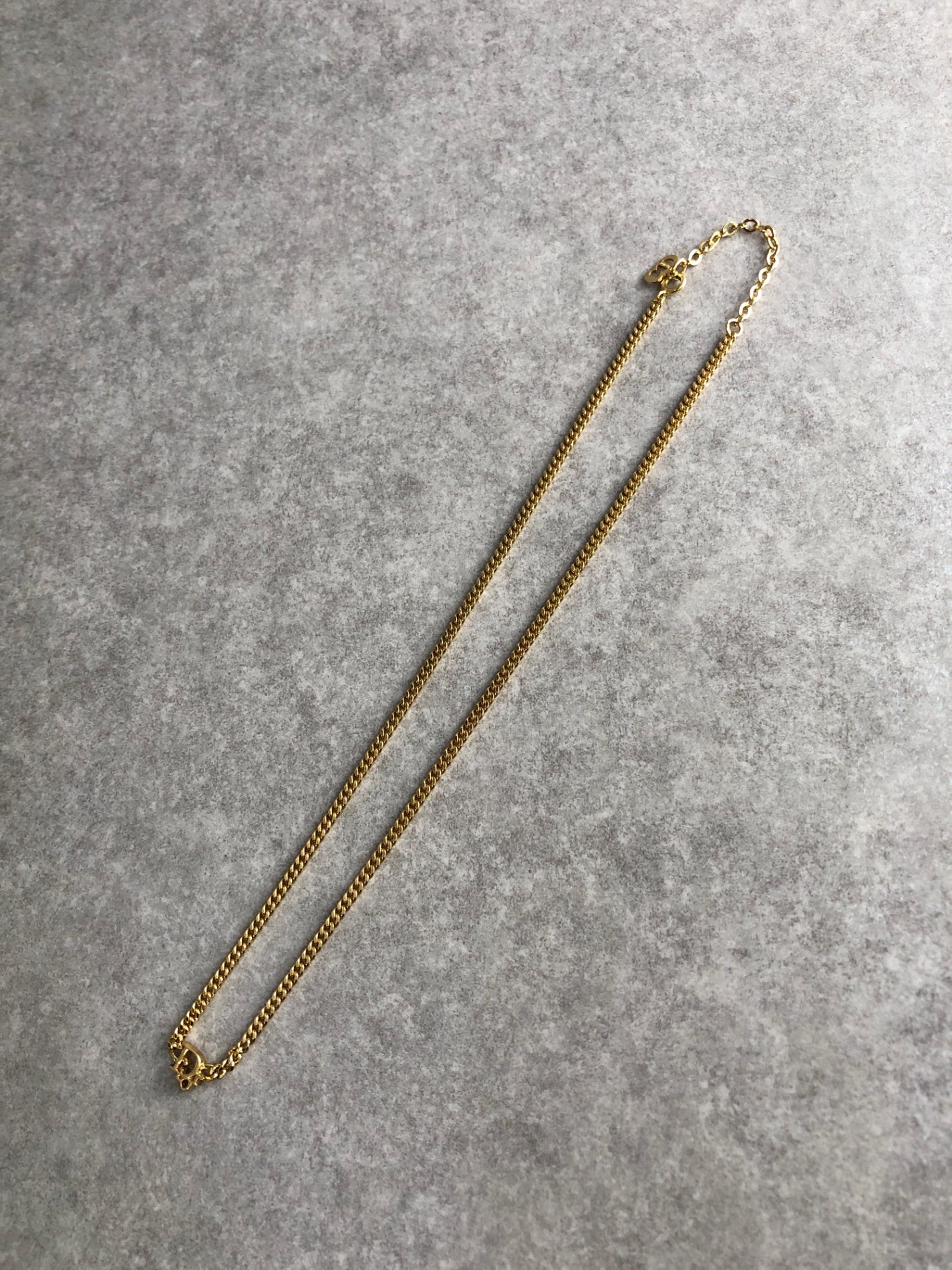 Christian Dior Logo Motif Necklace Gold Vintage f5ev78