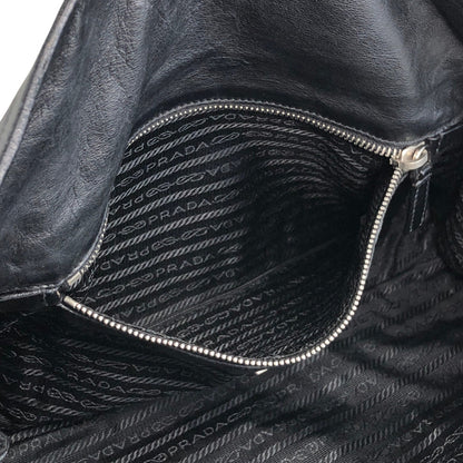 PRADA Push lock Handbag Black Vintage pesttr