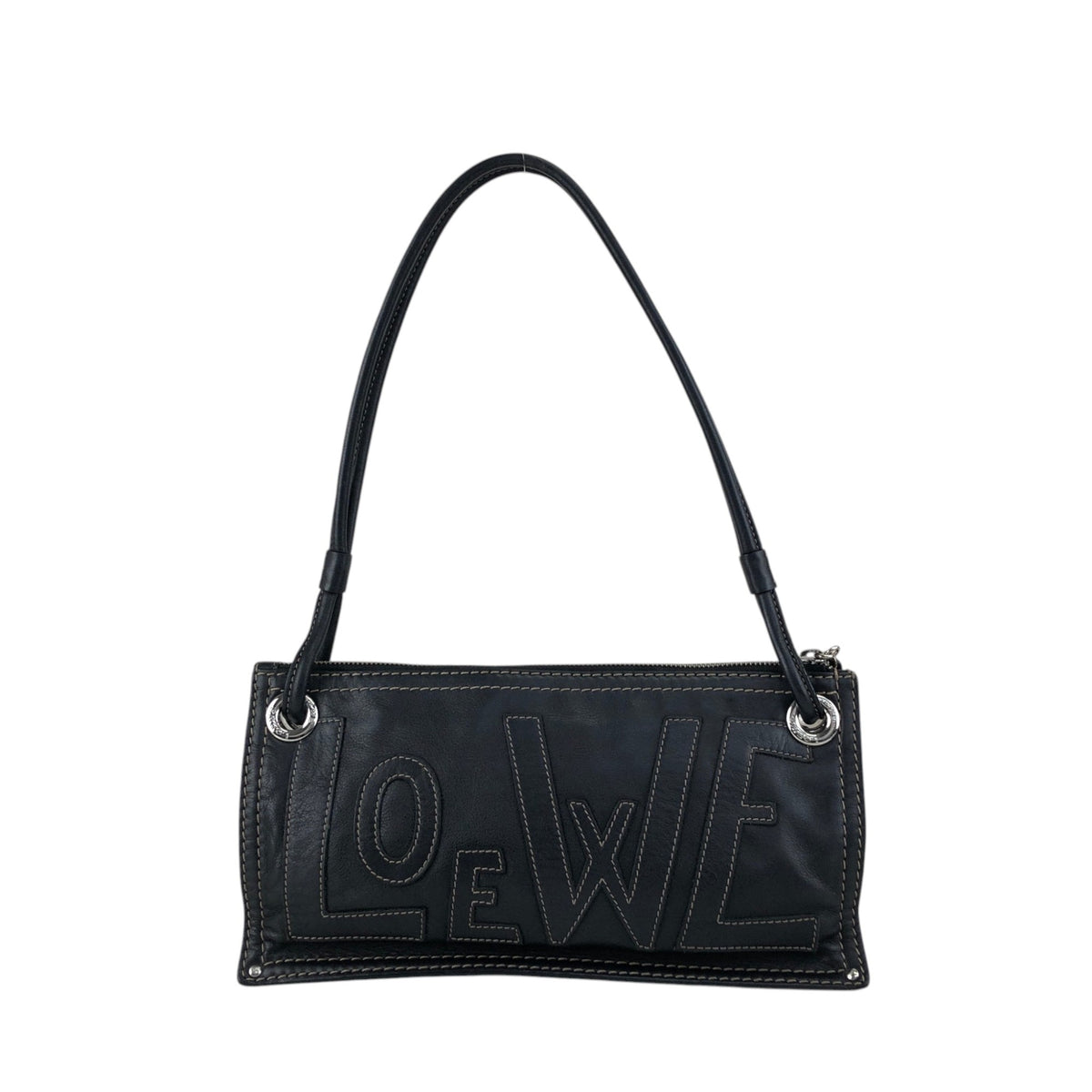 LOEWE Anagram Stitch Shoulder bag Black Vintage ugpzsh