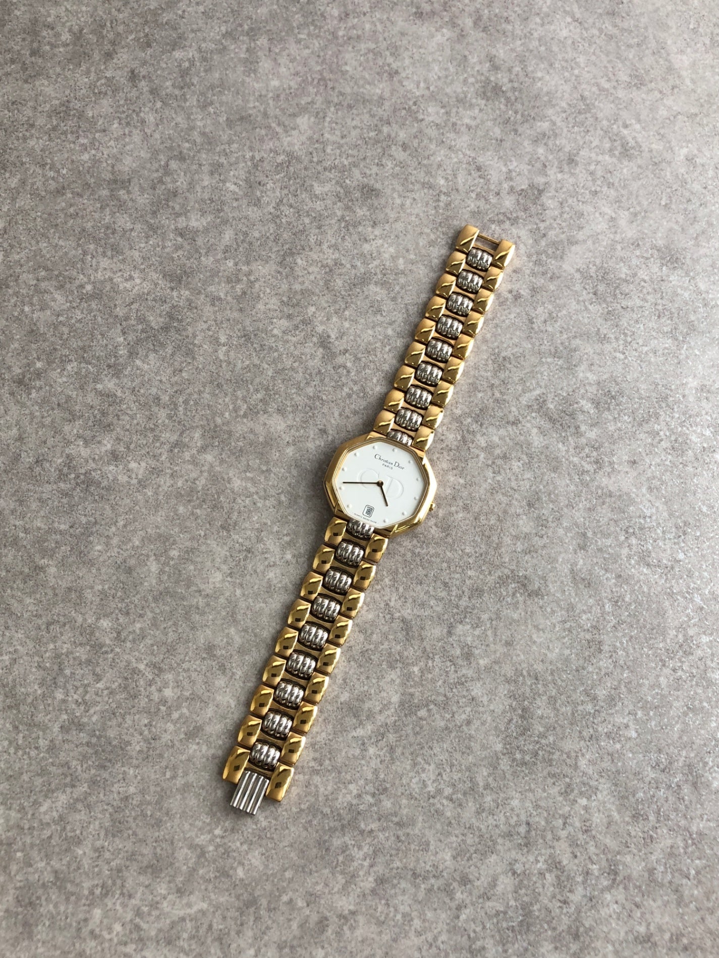 Christian Dior Quartz Watch Silver Gold Vintage 45.134 6jityc
