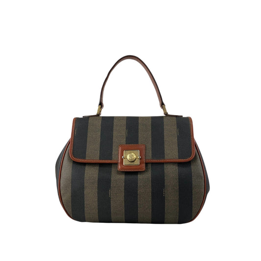 FENDI Pecan Turn Lock Shoulder bag Brown Vintage 6dw2b8