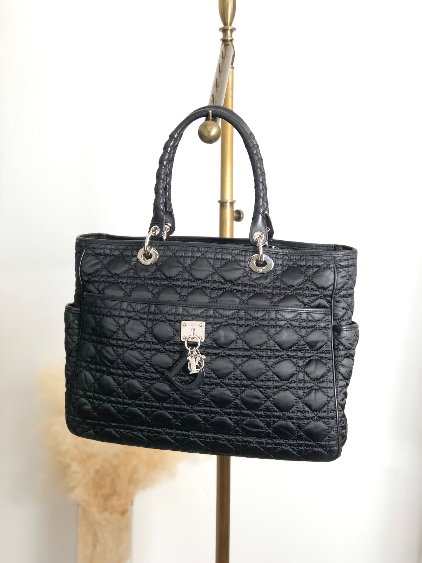 Christian Dior Cannage Charm Totebag Black Vintage ggknav