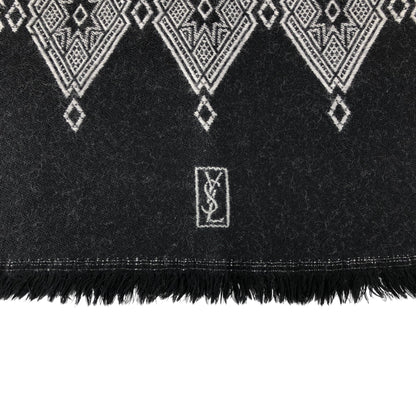 Yves Saint Laurent YSL Logo Scarf Black Vintage wswp3z