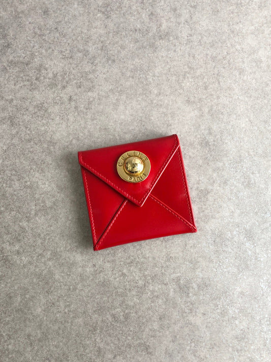 CELINE Starball Coin Purse Red Vintage f5dka3