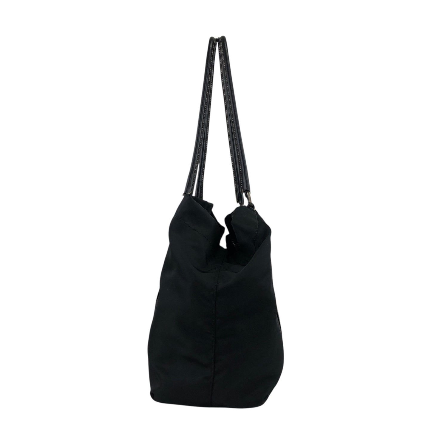 PRADA Tessuto Triangle Logo Totebag Black Vintage 7waabg