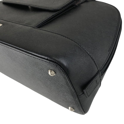BURBERRY Logo Front Pocket Handbag Black Vintage rvwki4