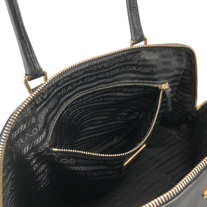 PRADA Triangle Logo Handbag Black Vintage wxkttk