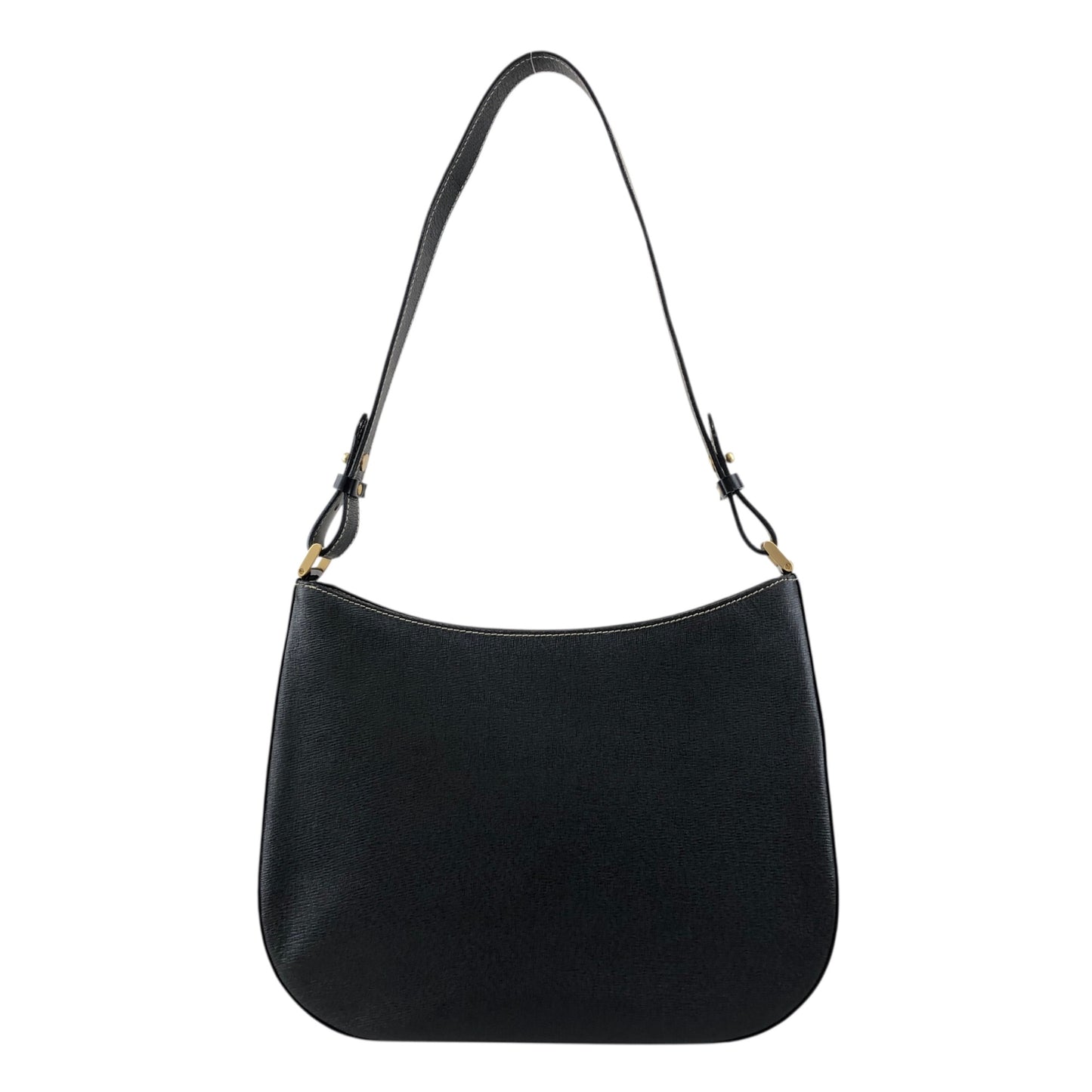 BURBERRY Logo Shoulder bag Hobobag Black Vintage xfbinh