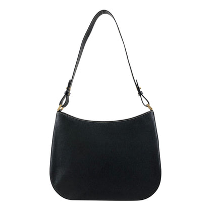 BURBERRY Logo Shoulder bag Hobobag Black Vintage xfbinh