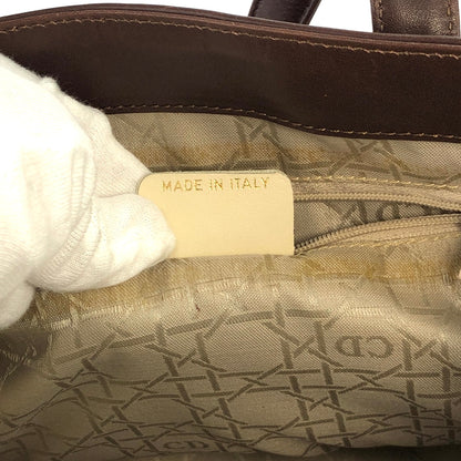 Christian Dior Logo Charm Leather Shoulder bag Brown Vintage 86wd6t