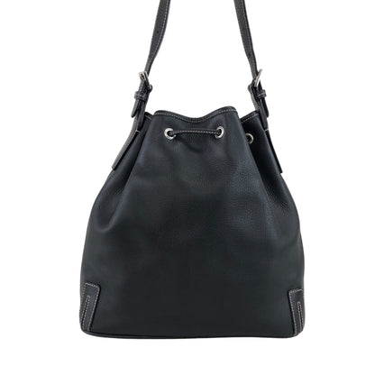 BURBERRY Nova Check Drawstring Shoulder bag Black Vintage 4iaxcb