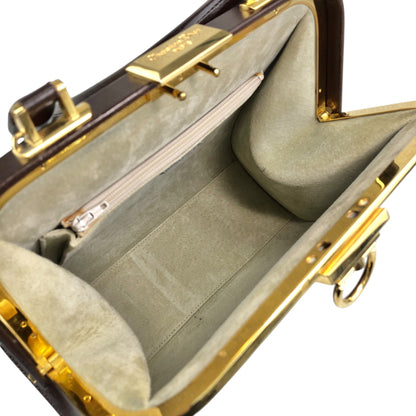 Christian Dior Metal Closure Two-way Handbag Shoulder bag Brown Vintage 2iixfe