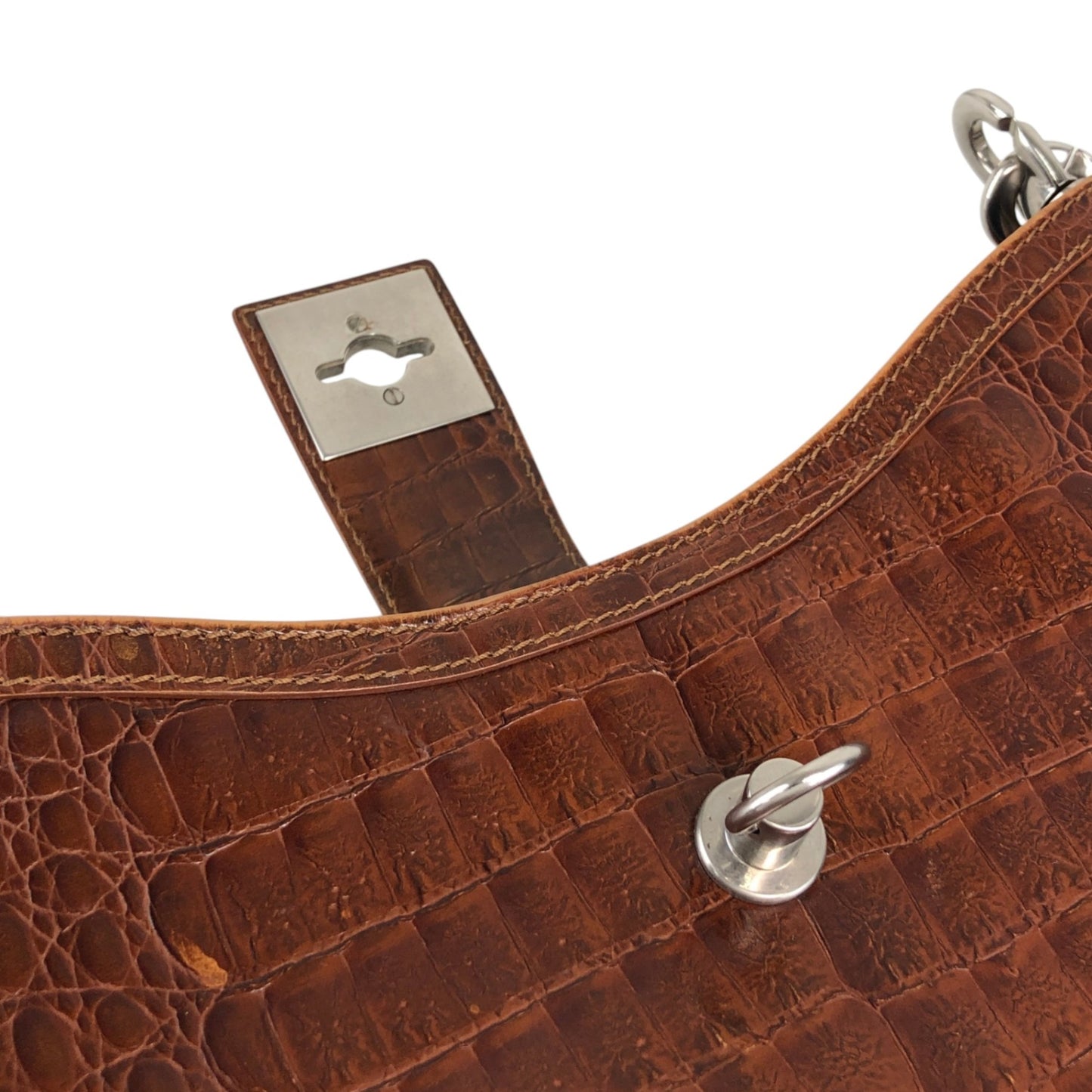 CELINE Gancini Shoulder bag Brown Vintage zaumvu