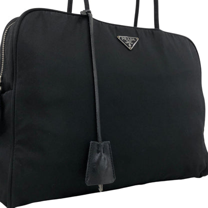PRADA Triangle Logo Padlock Totebag Black Vintage b8nscy