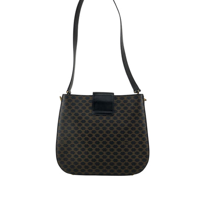 CELINE Macadam Toggle Clasp Shoulder bag Black Vintage fphffk