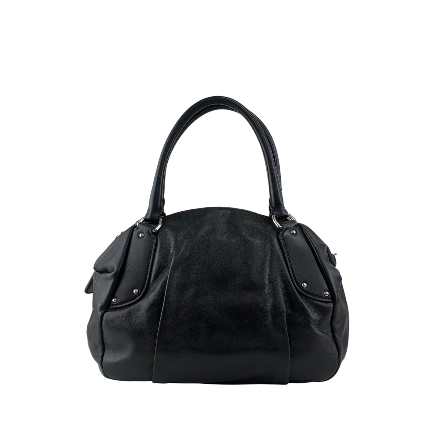 PRADA Logo Handbag Black Vintage w6ty5k