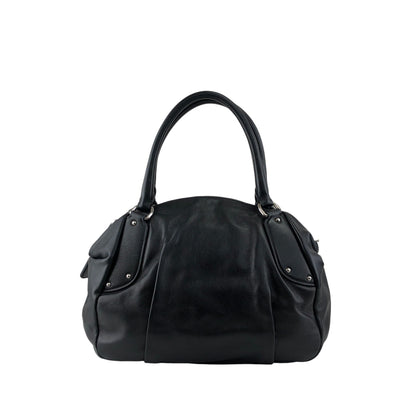 PRADA Logo Handbag Black Vintage w6ty5k