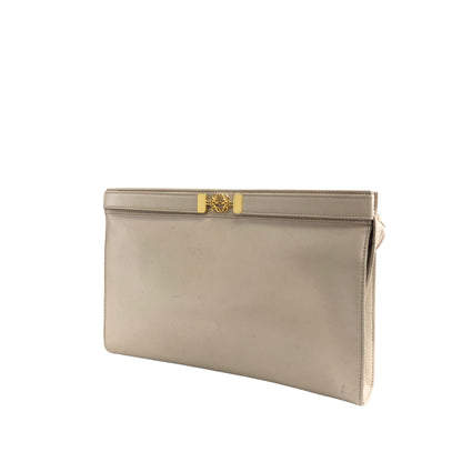 LOEWE Anagram Leather Clutch bag Beige Vintage uz3y2z