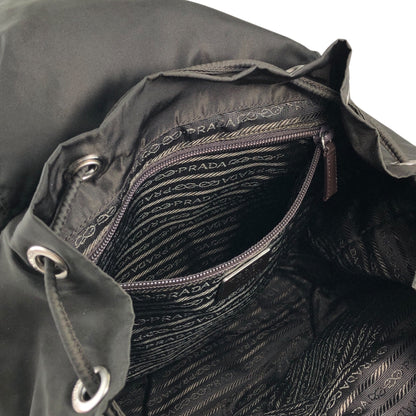 PRADA Tessuto Triangle Logo Double Pocket Backpack Khaki Vintage kyhxt3