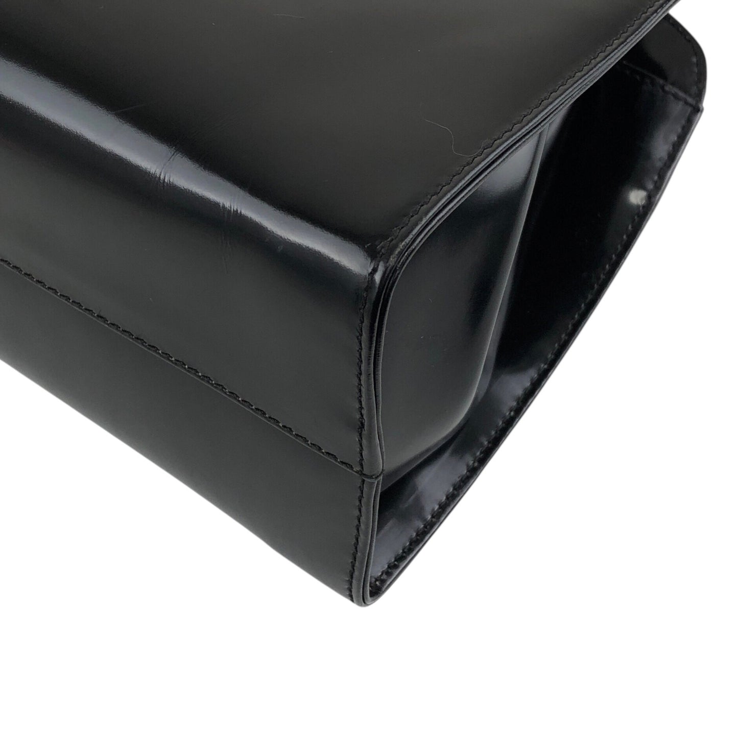 PRADA Logo Small Handbag Black Vintage snjxtd