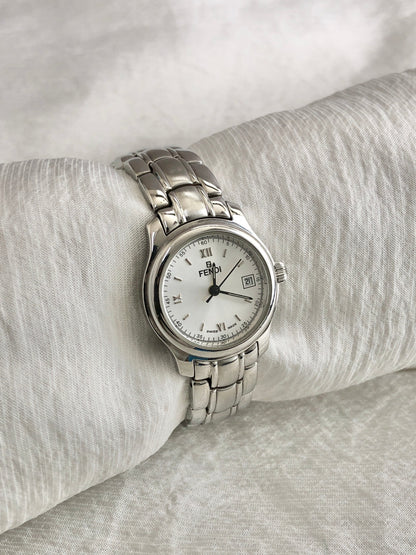 FENDI Quartz Watch Silver 210L Vintage 7n3fw5