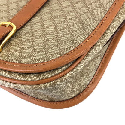 CELINE Macadam Front Buckle Shoulder bag Beige Vintage dw7z6k