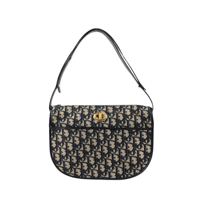 Christian Dior Trotter CD Logo Round Shoulder bag Navy Vintage pca7bv