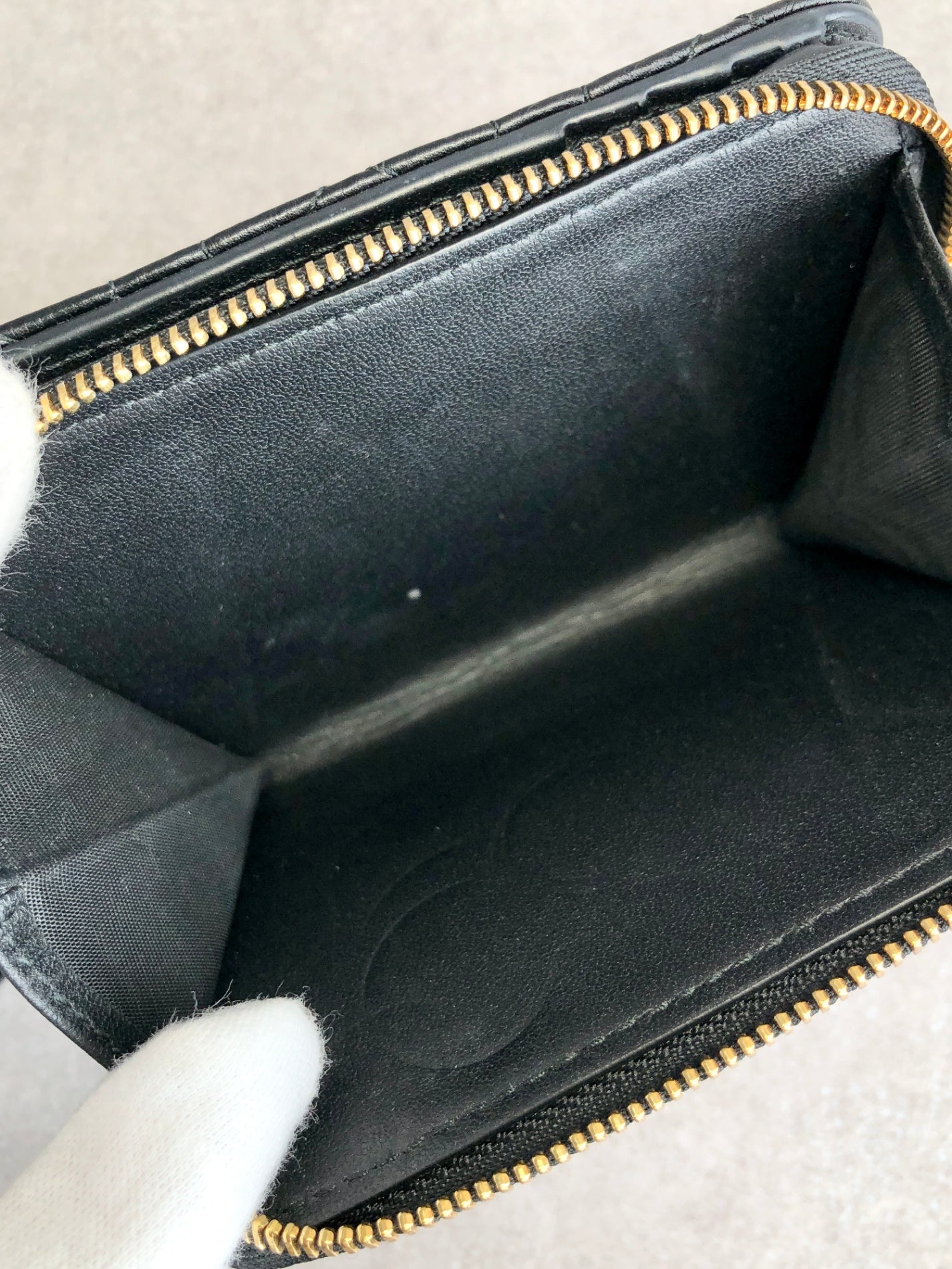 Christian Dior Cannage Folded Wallet Black Vintage j7yntp