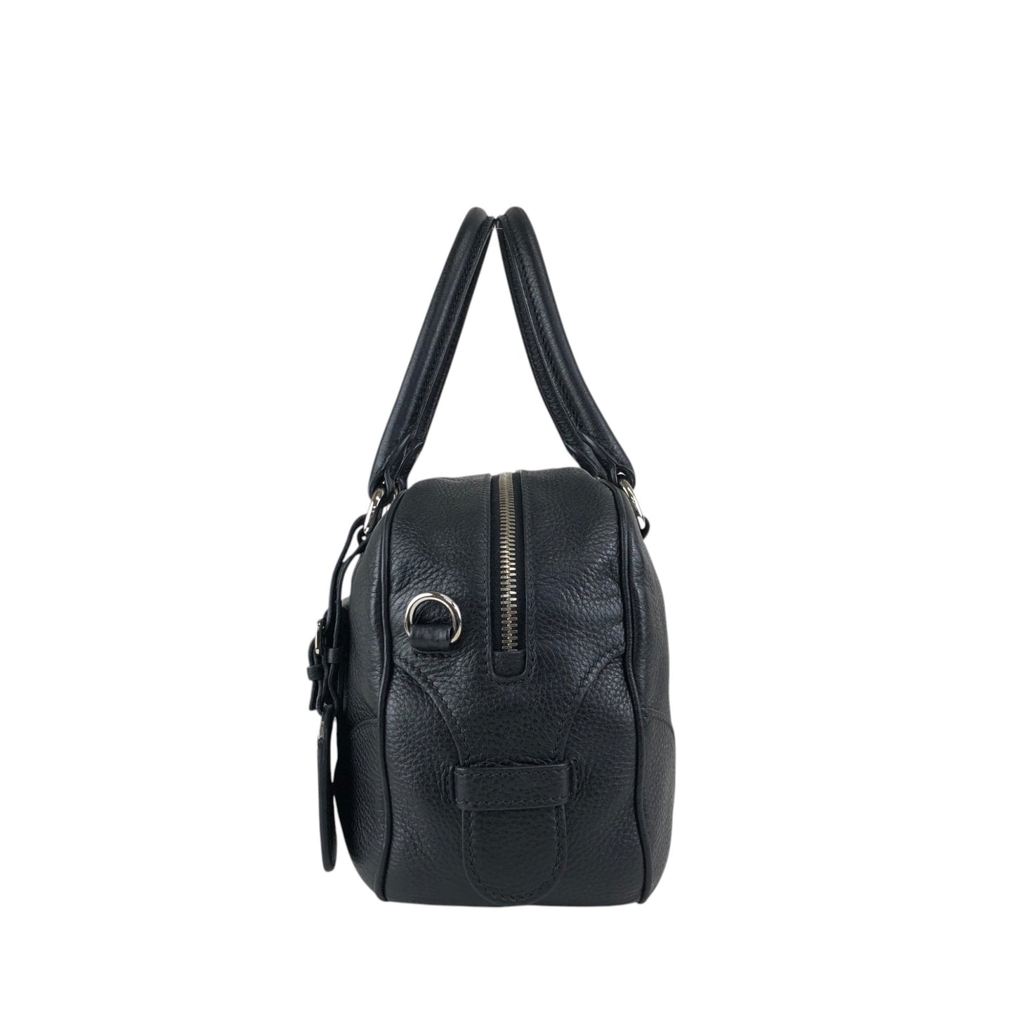 PRADA Logo Two-way Small Boston bag Shoulder bag Black Vintage 6yvxeb
