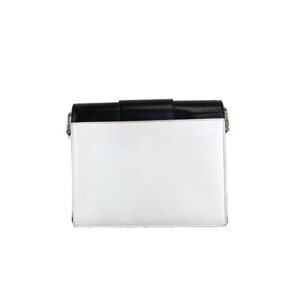 CELINE Shoulder bag White×Black Vintage d2pyg5