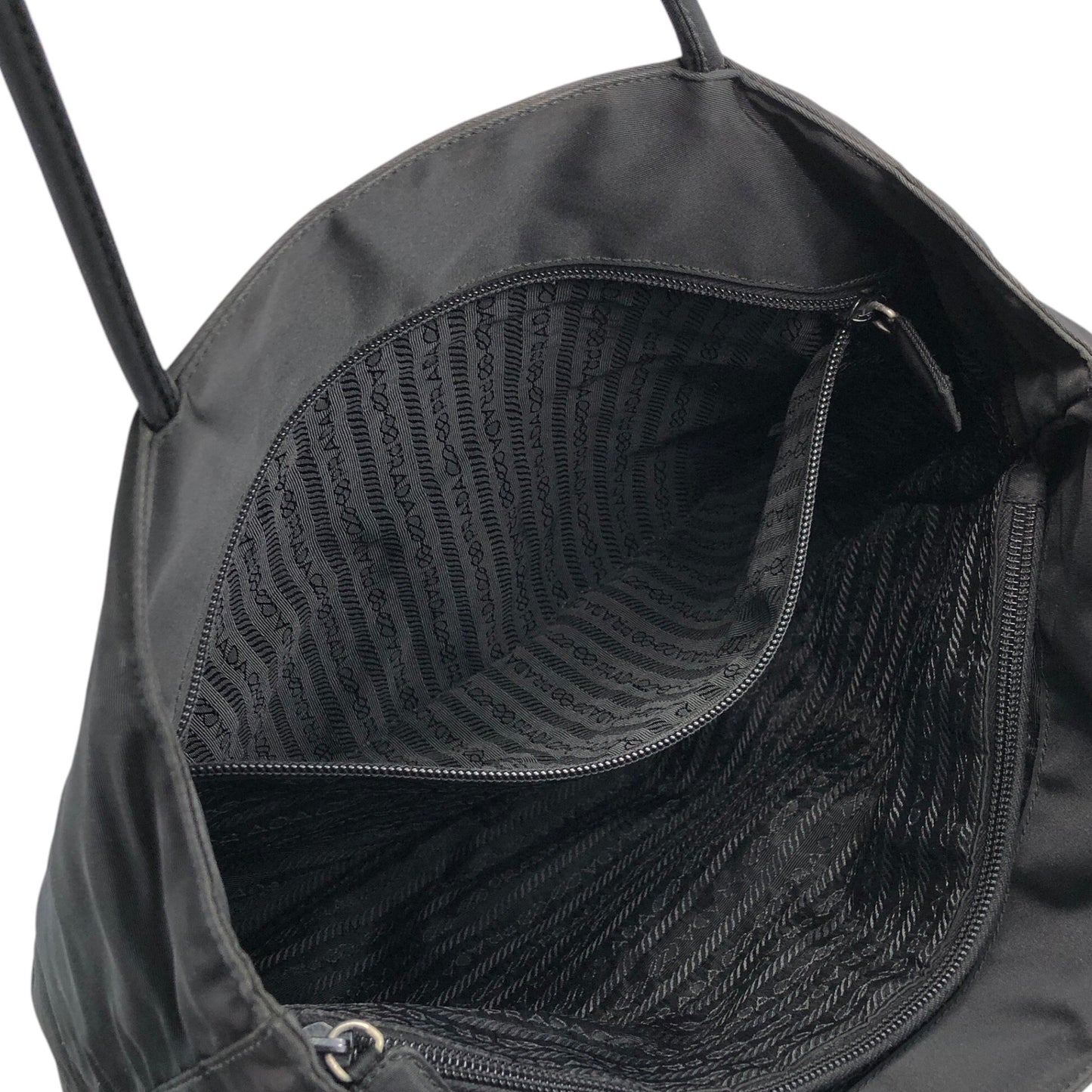 PRADA Triangle Logo Totebag Black Vintage v2r633