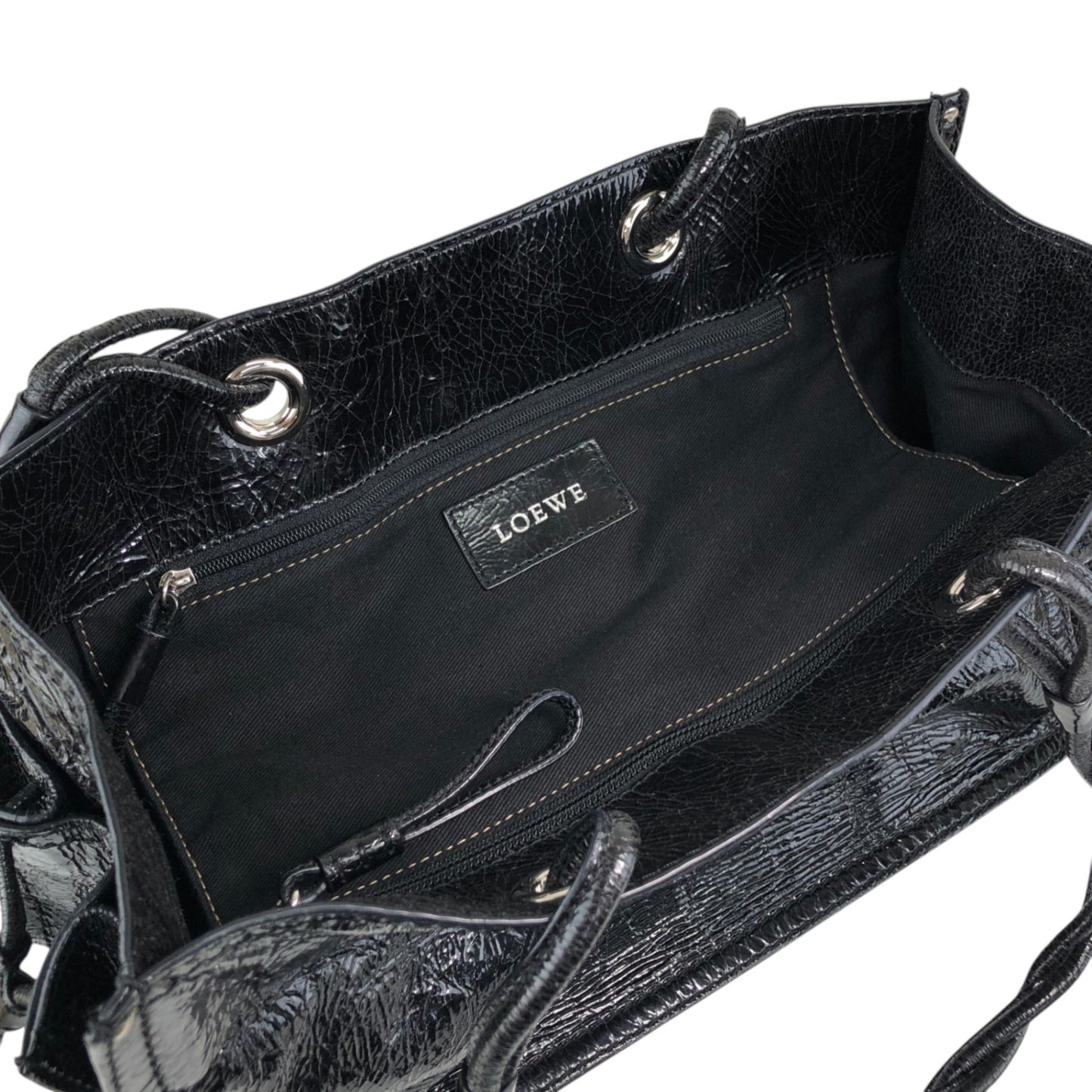 LOEWE Anagram Handbag Totebag Black Vintage n7ecge