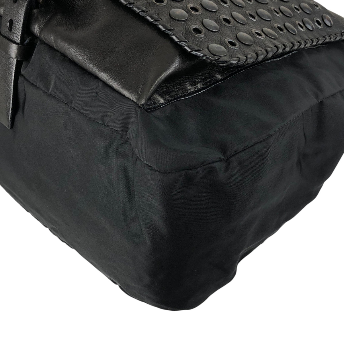 PRADA Triangle Logo Shoulder bag Black Vintage g37esw