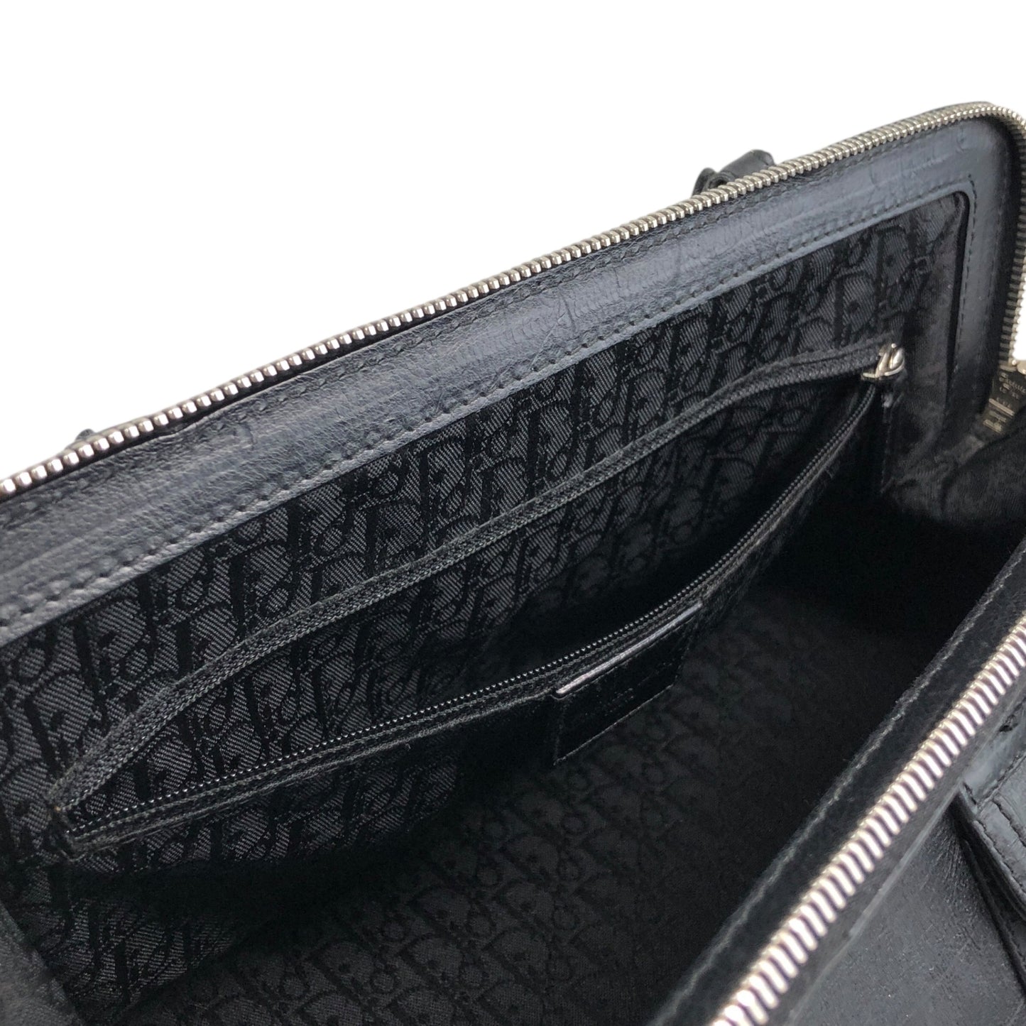 Christian Dior Logo Handbag Black Vintage ntaxds