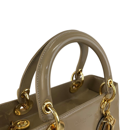 Christian Dior Lady Dior Logo Charm Two-way Handbag Shoulder bag Beige Vintage yj55s3