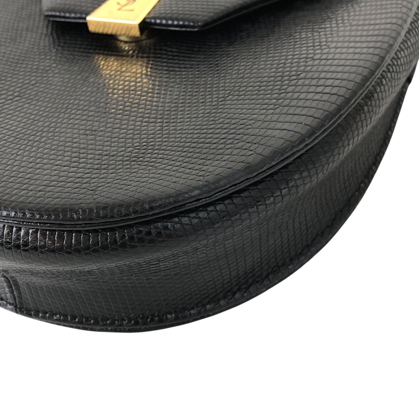 Yves Saint Laurent YSL Logo Shoulder bag Black Vintage rnmcrn