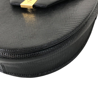 Yves Saint Laurent YSL Logo Shoulder bag Black Vintage rnmcrn