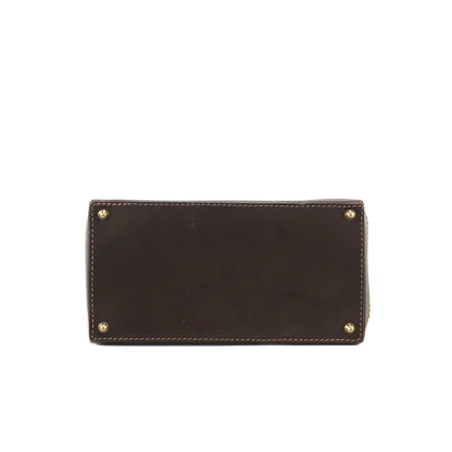 FENDI Zucca Jacquard Leather Two-way Handbag Shoulder bag Brown Vintage n3b6d8