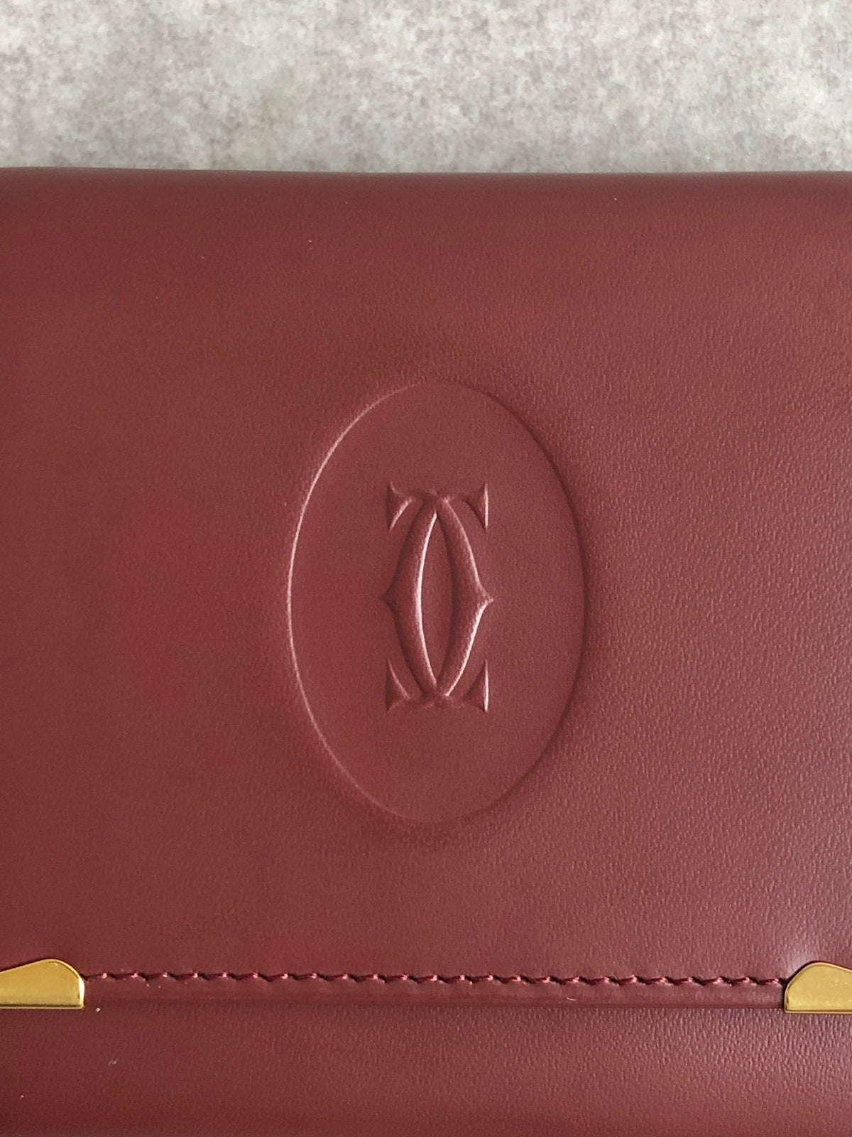 Cartier Logo Coin Purse Bordeaux Vintage e6ft7j